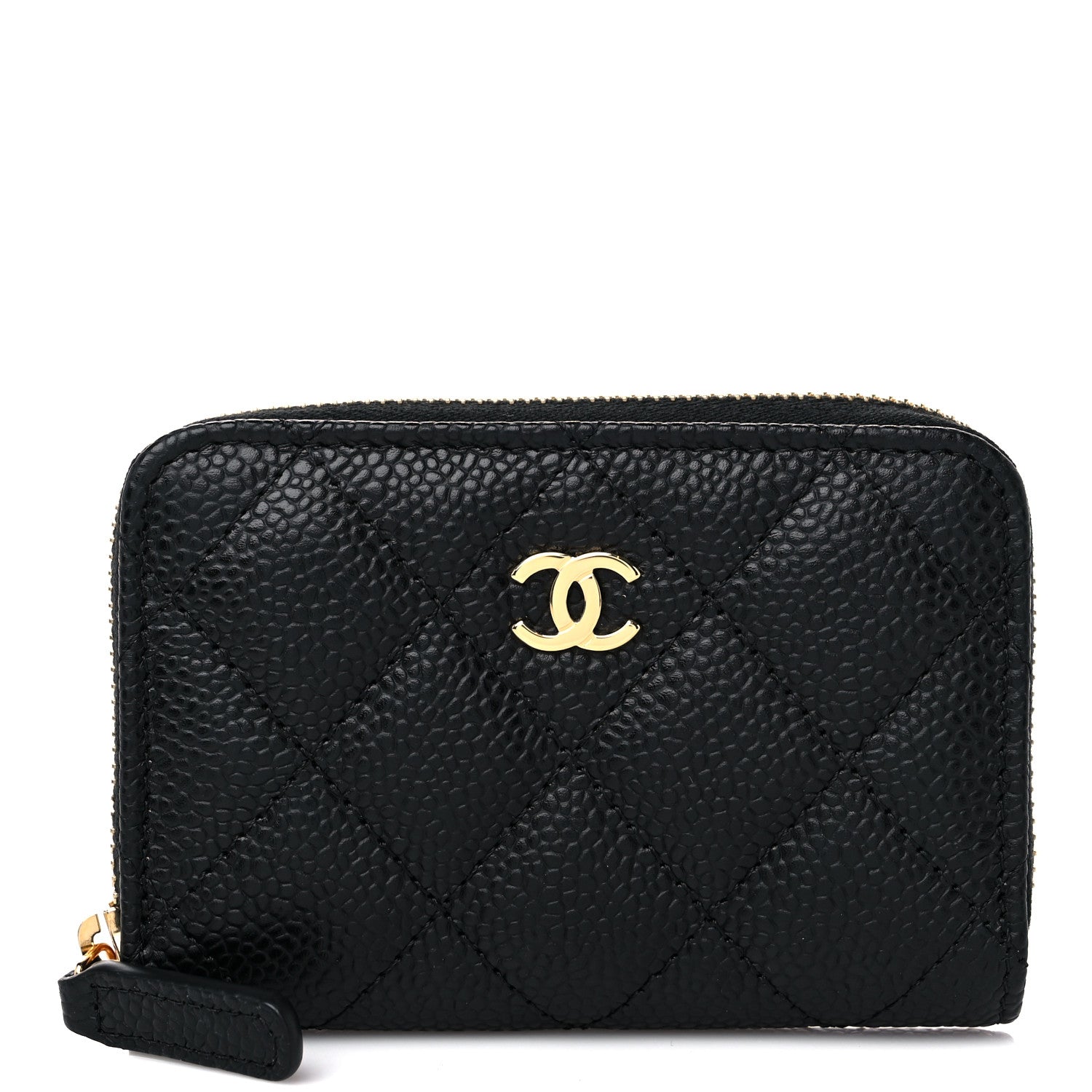 Chanel Caviar Quilted Zip Coin Purse Black 1 of 8