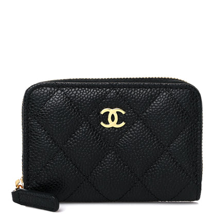 Chanel Caviar Quilted Zip Coin Purse Black 1 of 8
