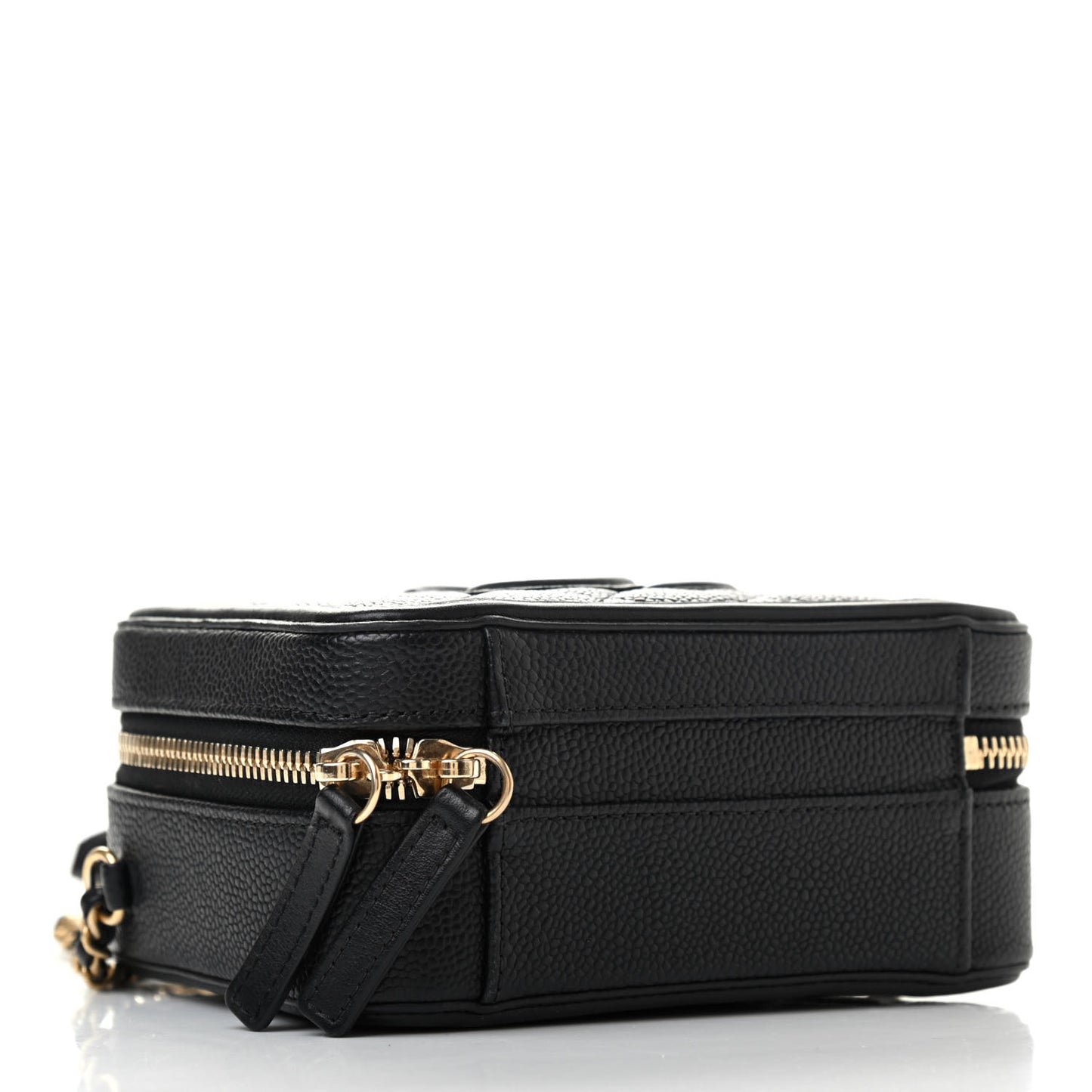 Caviar Quilted Small CC Filigree Vanity Case Black