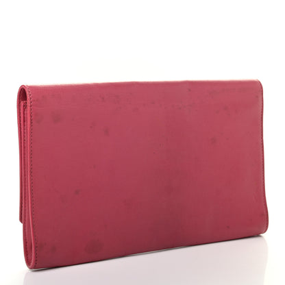 Saint Laurent Goatskin Monogram Large Belle De Jour Clutch Lipstick Fuchsia 3 of 11