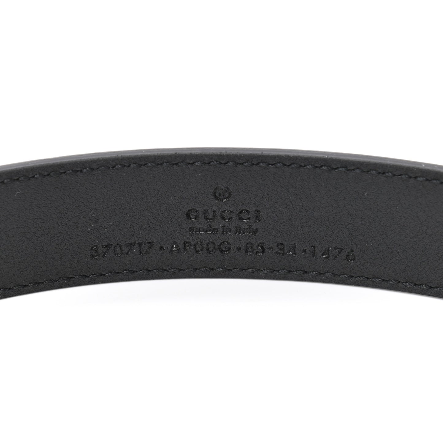Moon Calfskin Interlocking G 25mm Belt 85 34 Black