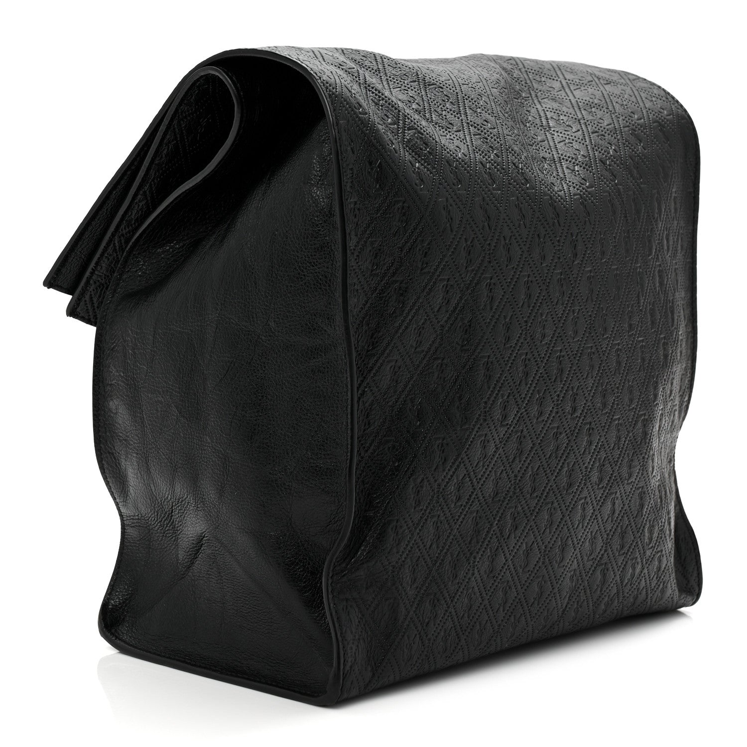 Saint Laurent Calfskin Monogram Deli Paper Bag  Vintage Black 3 of 10