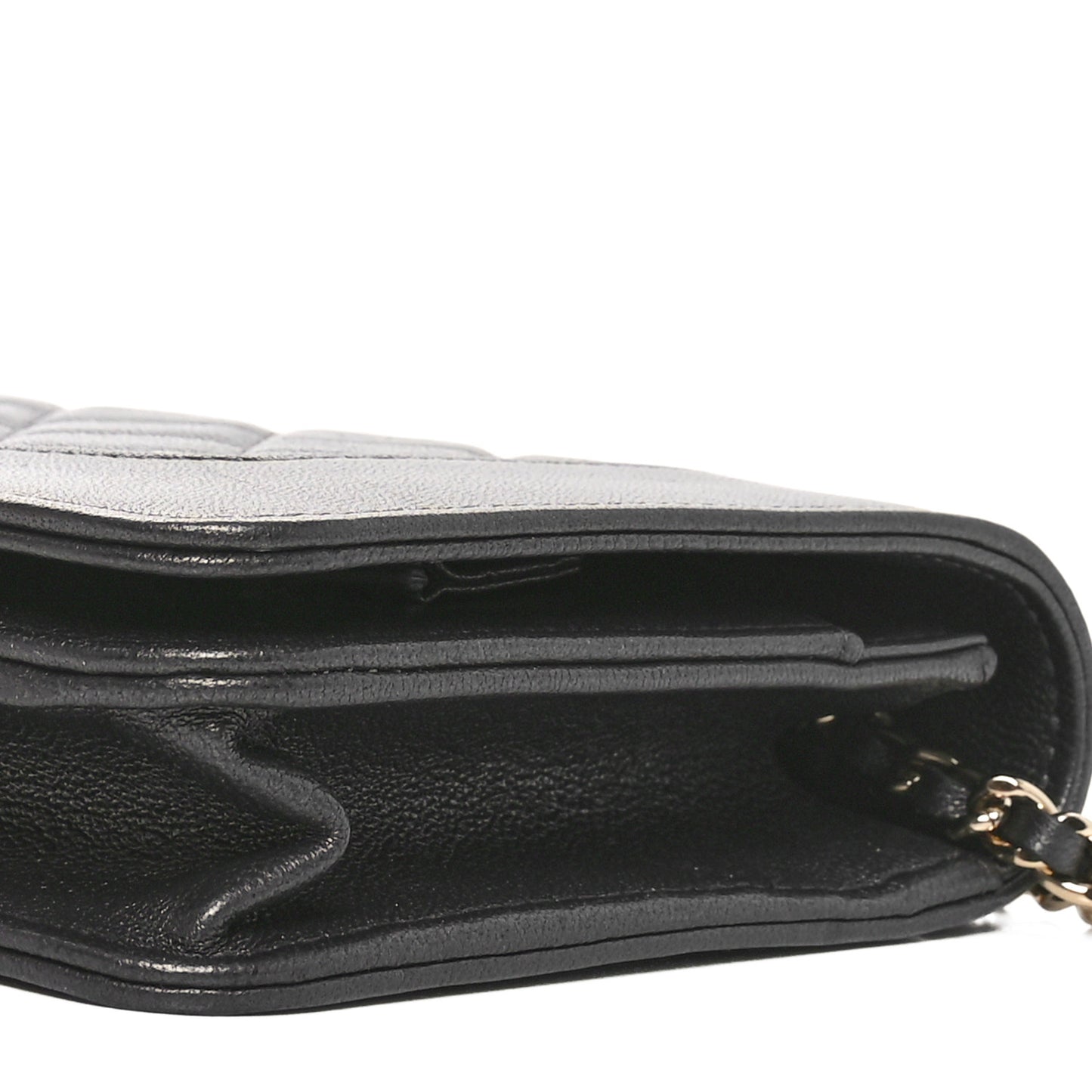 Sheepskin Quilted Mademoiselle Vintage Wallet On Chain WOC Ruthenium