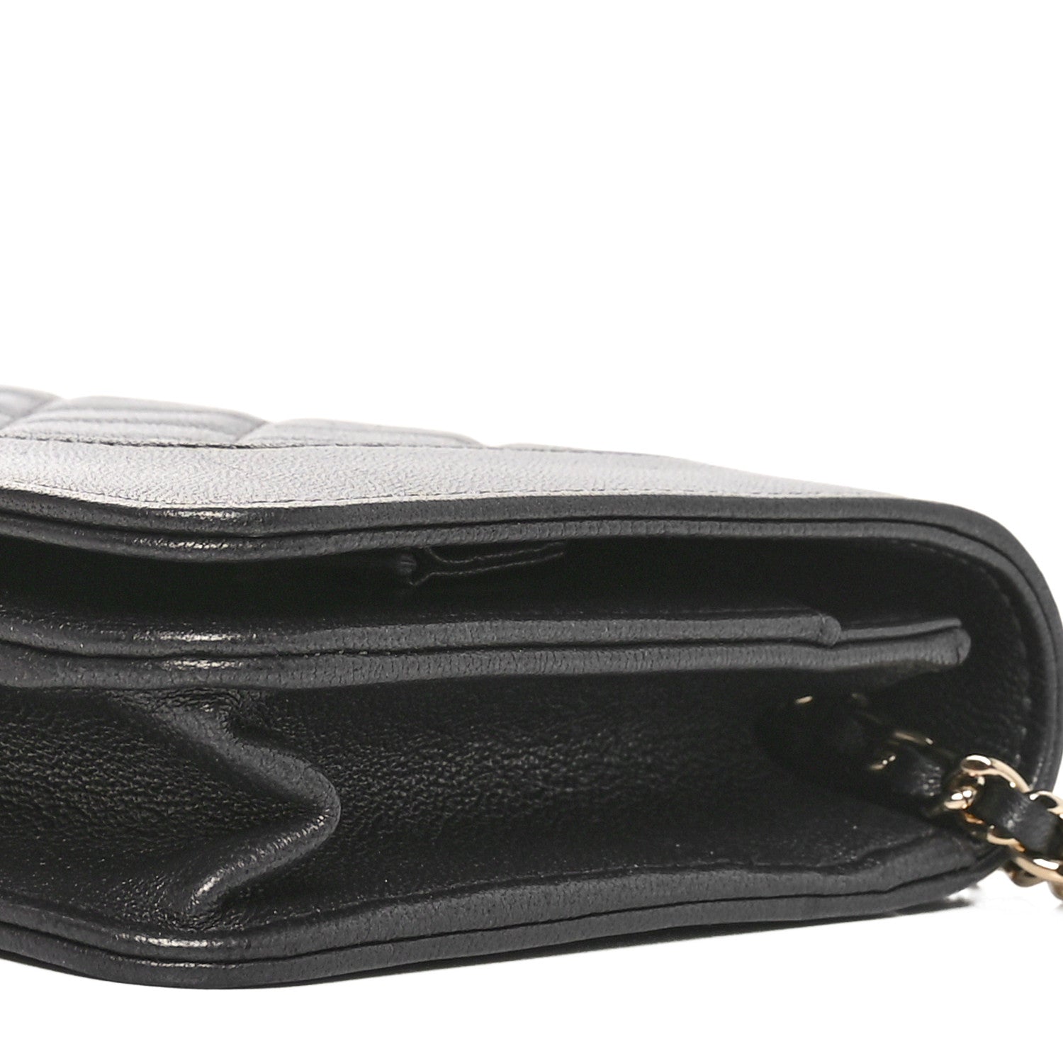 Chanel Sheepskin Quilted Mademoiselle Vintage Wallet On Chain WOC Ruthenium 11 of 12