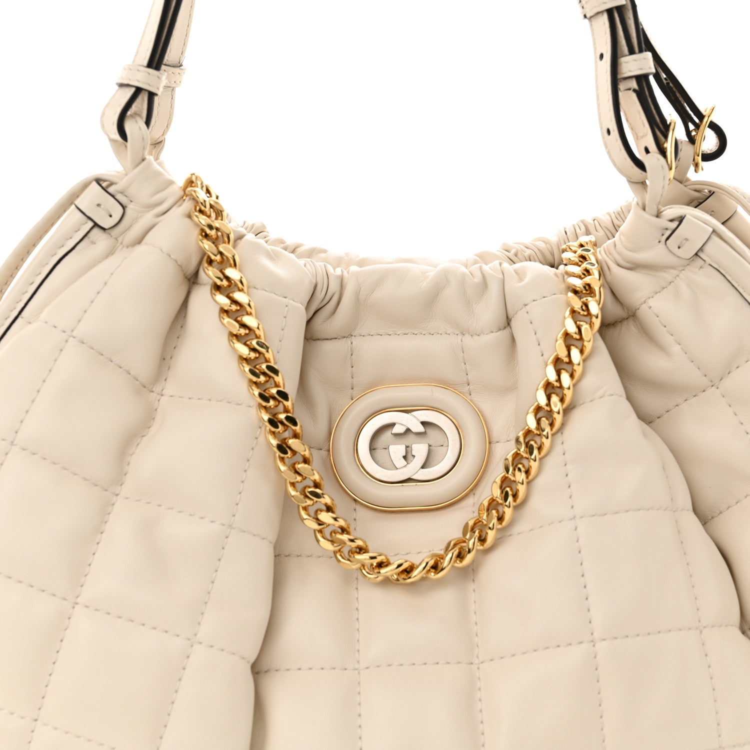 Gucci Calfskin Quilted Medium Deco Tote Bag Mystic White 8 of 11