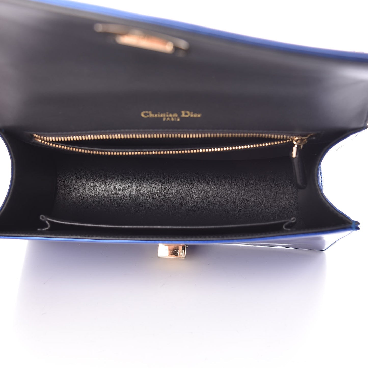 Metallic Patent Micro-Cannage Medium Diorama Flap Bag Blue
