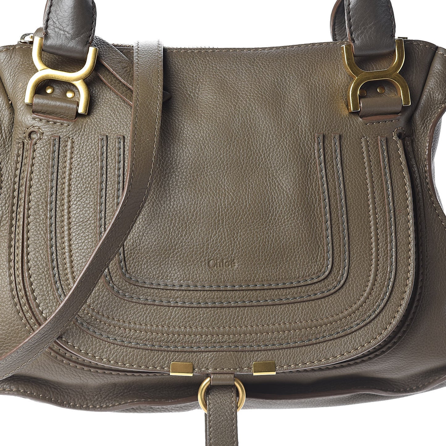 Calfskin Medium Marcie Satchel Anchor Grey