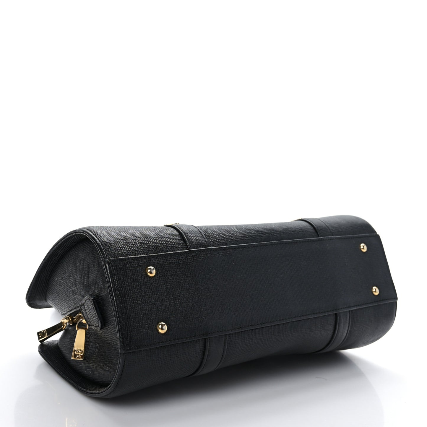 Calfskin Studded Barrel Bag Black