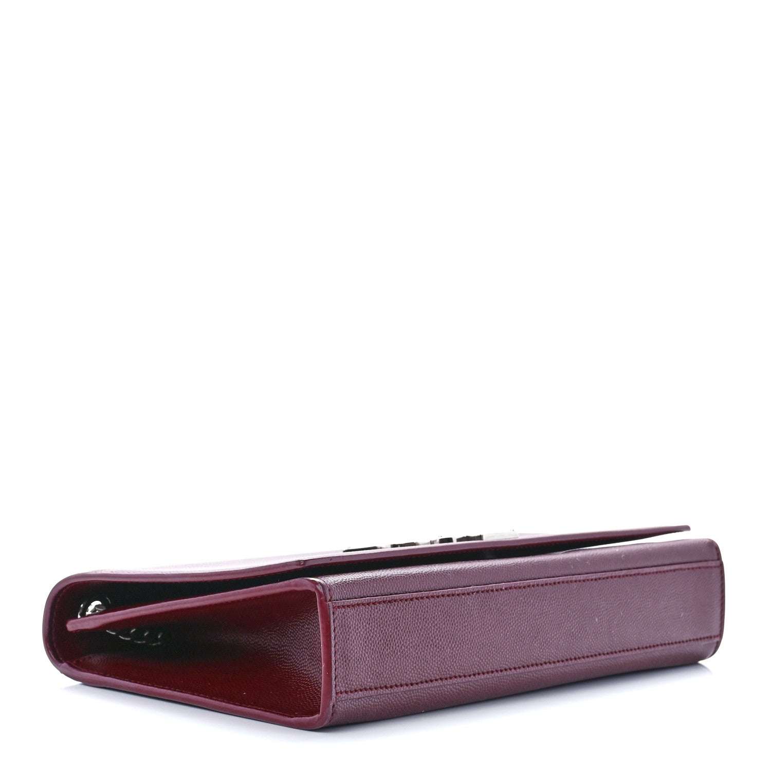 Saint Laurent Grain De Poudre Medium Monogram Kate Satchel Dark Red 4 of 12