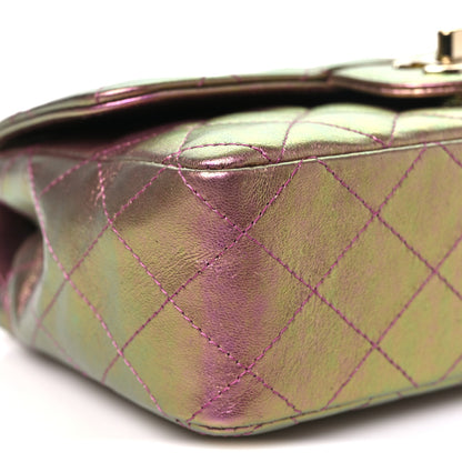 Chanel Iridescent Lambskin Quilted Mini Rectangular Flap Purple 9 of 11