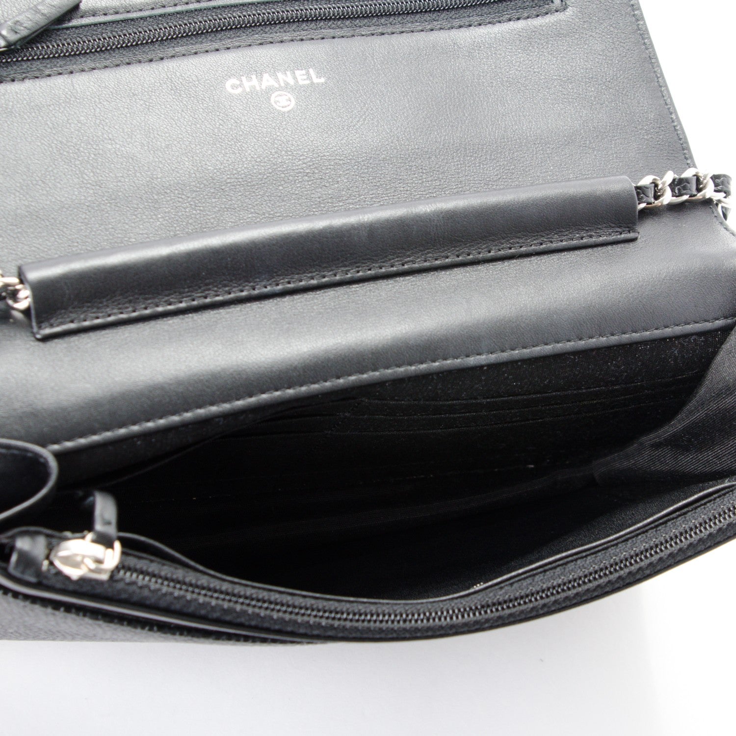 Chanel Caviar Timeless CC Wallet On Chain WOC Black 5 of 8