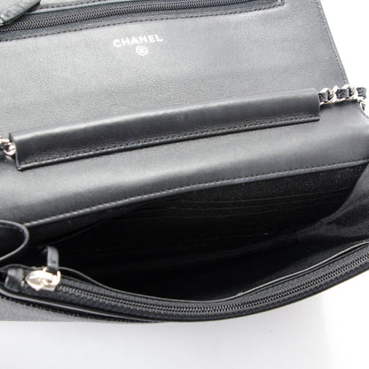 Chanel Caviar Timeless CC Wallet On Chain WOC Black 5 of 8