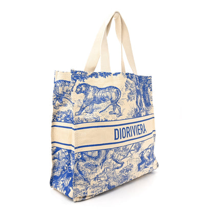 Christian Dior Straw Dioriviera Tote Blue 3 of 11