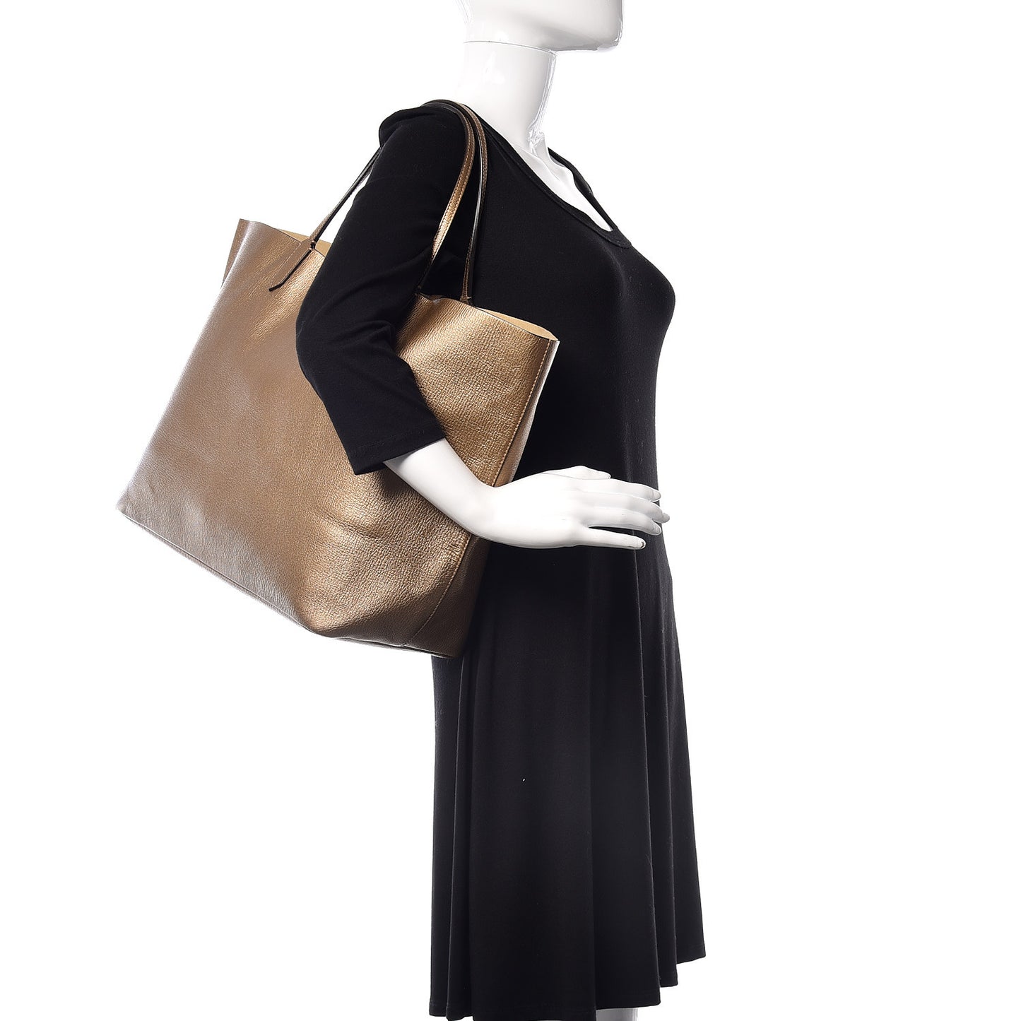 Metallic Goatskin Large Antigona Tote Gold