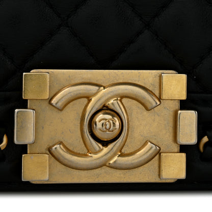 Chanel Lambskin Quilted Medium Top Handle Boy Flap Black 12 of 13