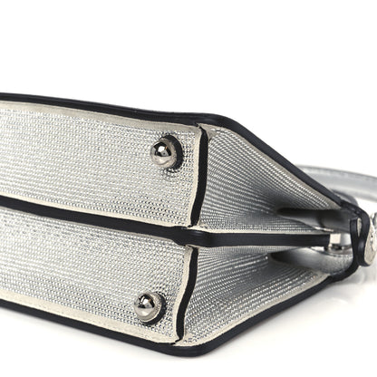 Fendi Crystal Vitello Laminato FF Petite Peekaboo I SEE U Satchel Crystal Argento 12 of 14