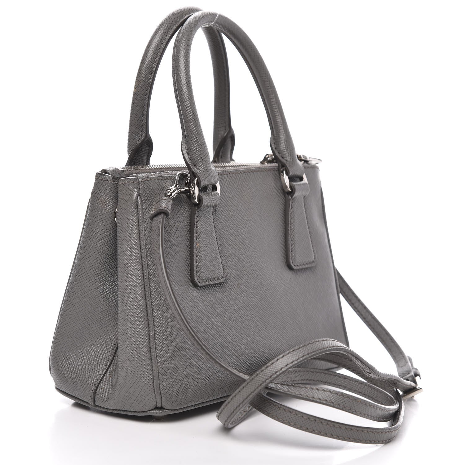 Prada Saffiano Micro Galleria Double Zip Tote Marmo 3 of 11
