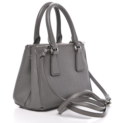 Prada Saffiano Micro Galleria Double Zip Tote Marmo 3 of 11