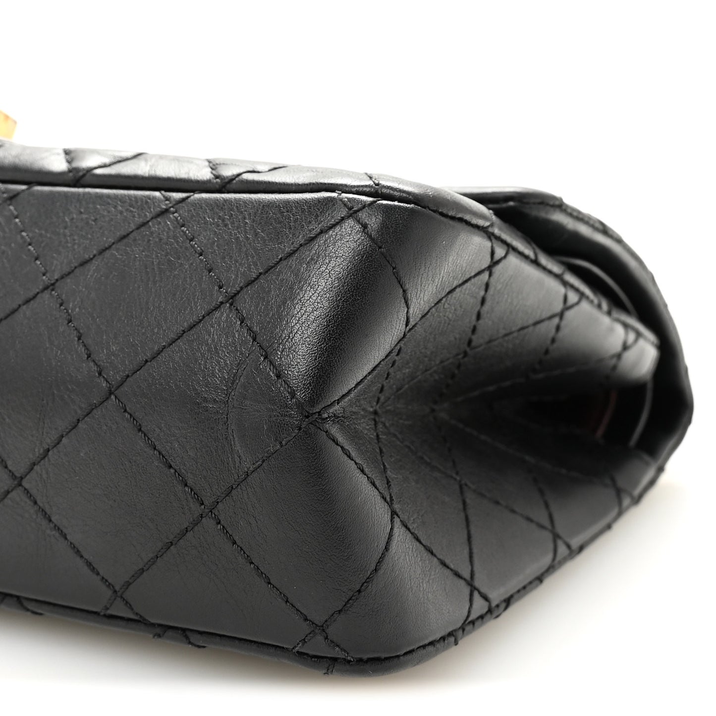 Aged Calfskin Quilted 2.55 Reissue 225 Flap Black