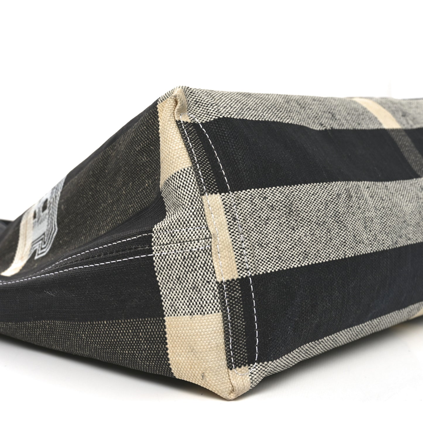 Coated Canvas Mega Check Medium Doodle Tote Black White