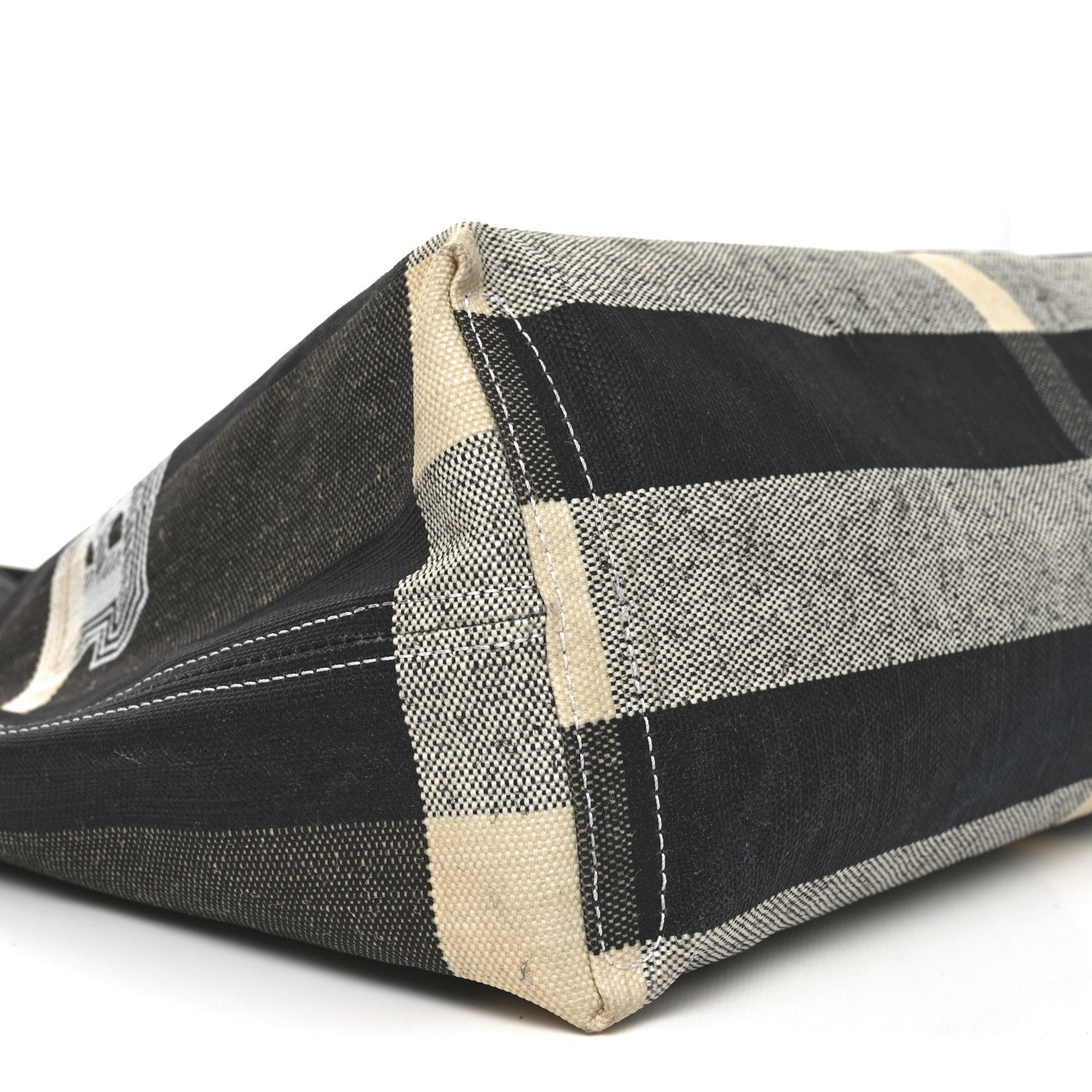 Burberry Coated Canvas Mega Check Medium Doodle Tote Black White 8 of 9