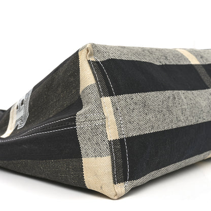 Burberry Coated Canvas Mega Check Medium Doodle Tote Black White 8 of 9
