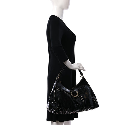 Gucci Patent Large D Ring Hobo Black 2 of 9
