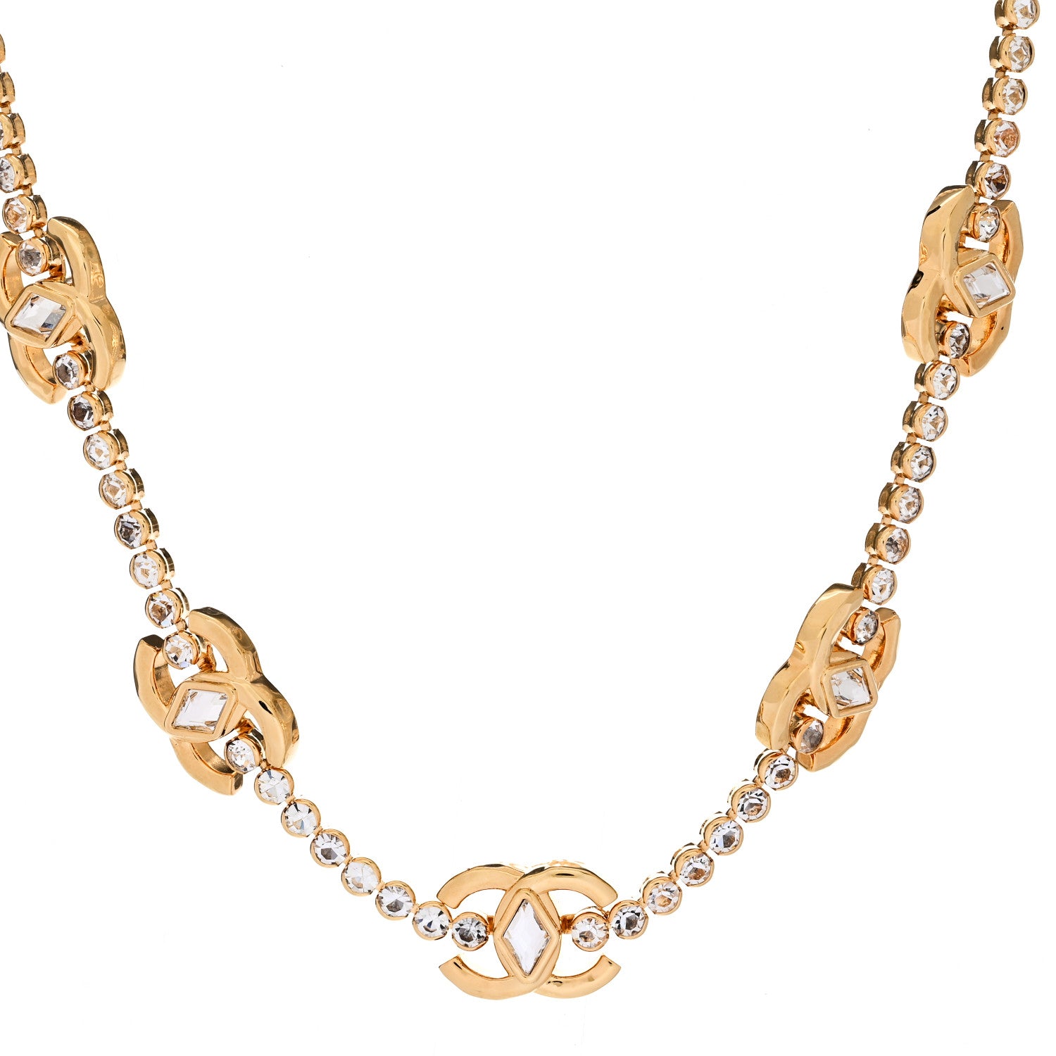 Chanel Metal Crystal CC Marquise Choker Gold 1 of 6