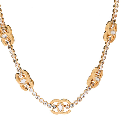 Chanel Metal Crystal CC Marquise Choker Gold 1 of 6