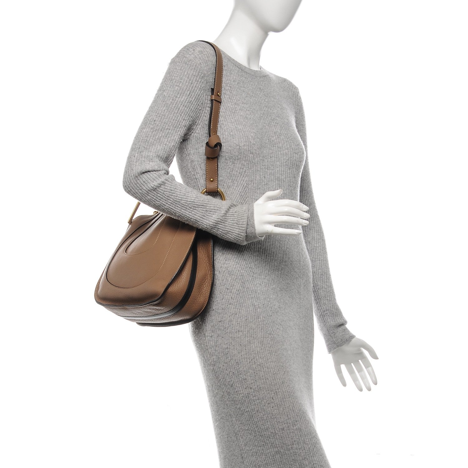 Chloe Grained Calfskin Small Hayley Hobo Nut 2 of 8