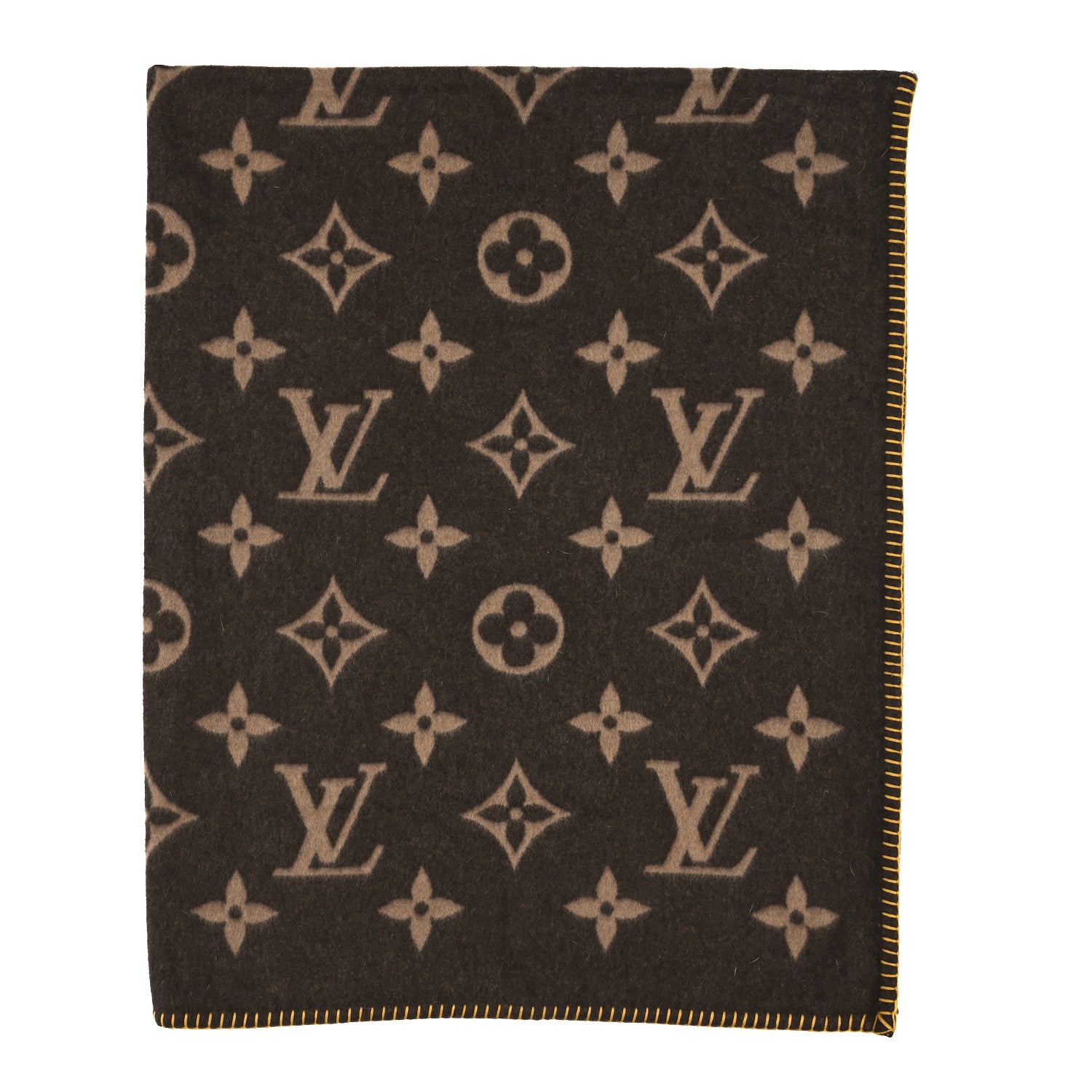 Louis Vuitton Lambswool Angora Monogram Blanket Marron 1 of 3