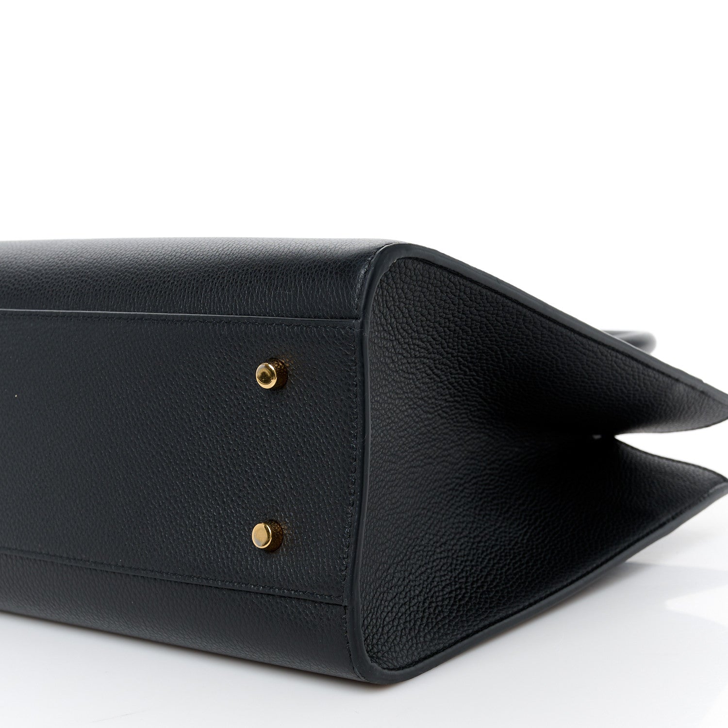 Versace Grained Calfskin Large Virtus Top Handle Shoulder Bag Black 11 of 11