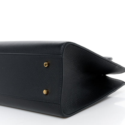 Versace Grained Calfskin Large Virtus Top Handle Shoulder Bag Black 11 of 11