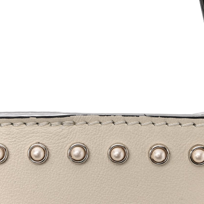 Jimmy Choo Smooth Calfskin Studded Pearl Tote White 12 of 12