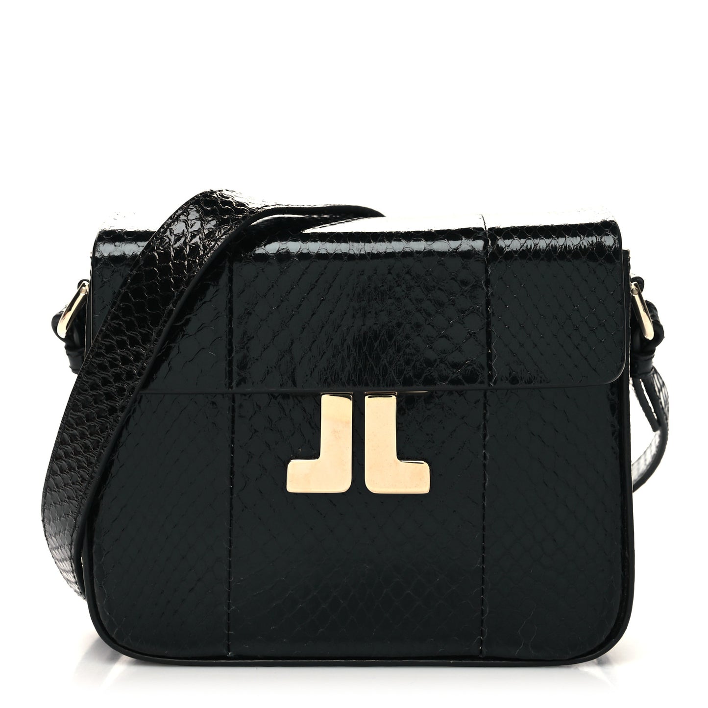 Snakeskin JL Carnet Crossbody Black