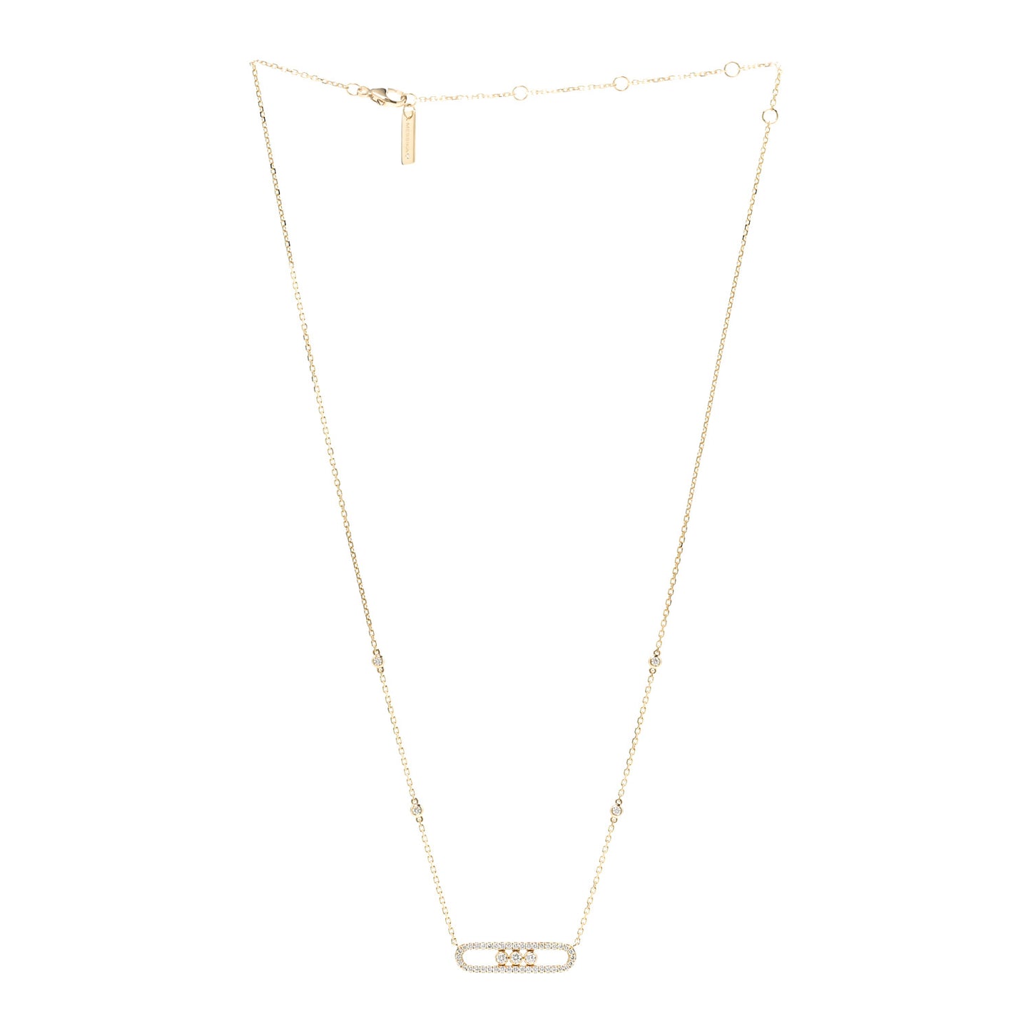 18K Yellow Gold Diamond Baby Move Classic Pave Necklace