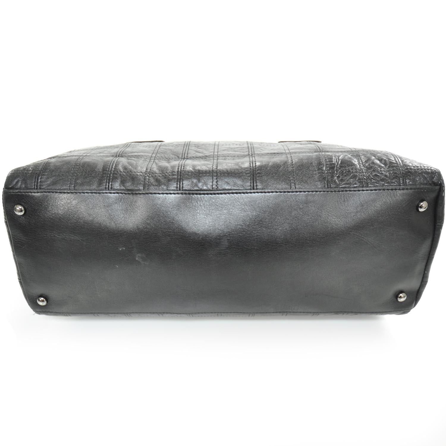 Chanel Leather Square Stitched Lax Shopping Tote Black 5 of 11