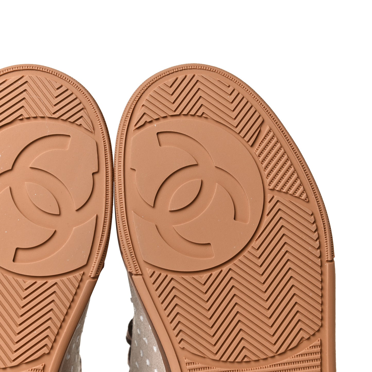Fabric Suede Calfskin Logo Sneakers 36 Light Beige