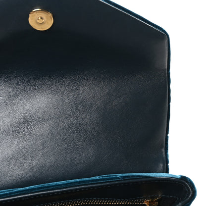 Saint Laurent Velvet Y Quilted Monogram Toy Loulou Chain Satchel Dark Ottanio 6 of 11