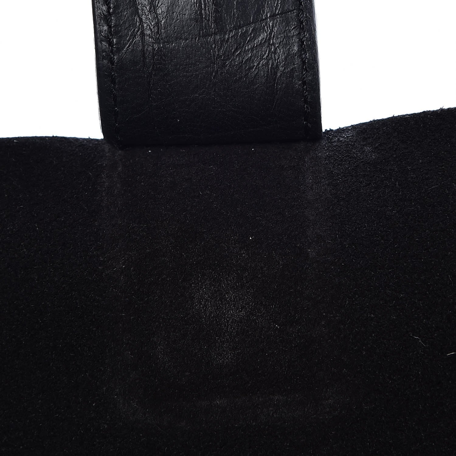 Saint Laurent Calfskin Crocodile Embossed Large Shopper Tote Black 9 of 9