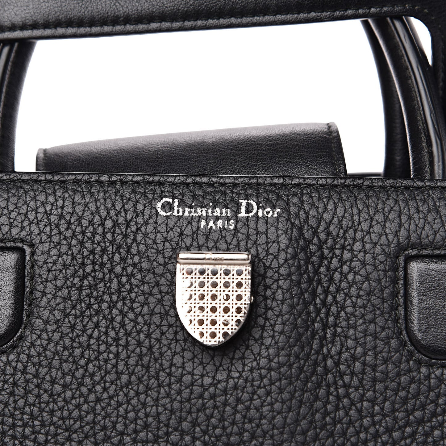 Grained Calfskin Mini Diorever Flap Black