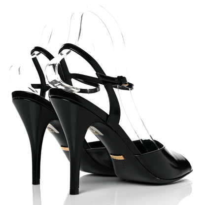 Gucci Regent Calfskin Peep Toe Sandals 37 Black 4 of 8
