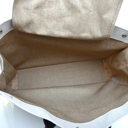 Saint Laurent Linen Calfskin Rive Gauche Tote Optic White 5 of 9