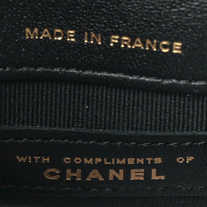 Chanel Lambskin Quilted Pearl Top Handle Clutch With Chain Black 8 of 12