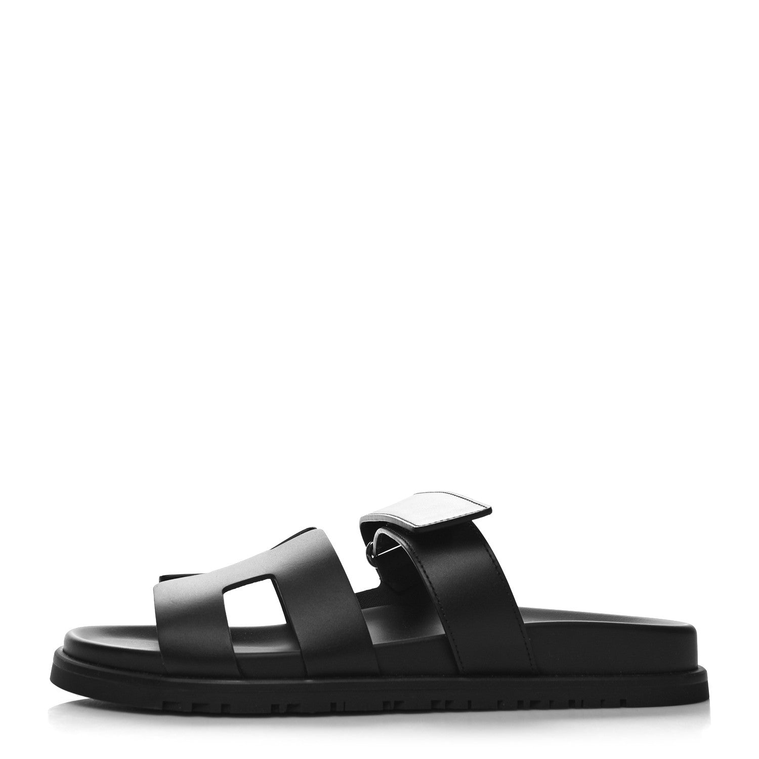 Hermes Calfskin Womens Chypre Sandals 40 Black 1 of 9