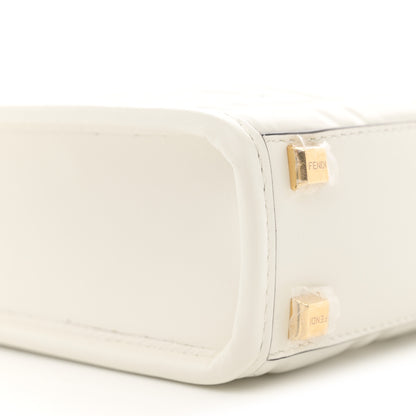 Fendi Vitello Plexiglass FF Embossed Mini Fendi Sunshine Shopper Tote White 9 of 10