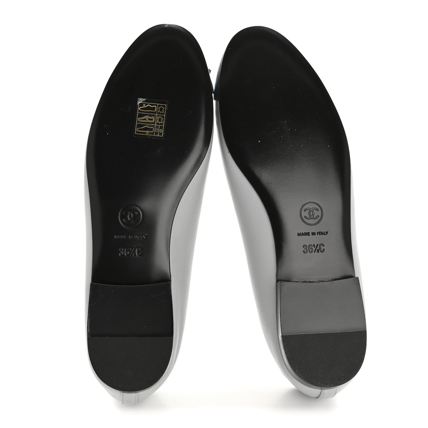 Lambskin Cap Toe CC Ballerina Flats 36.5 Light Blue Turquoise