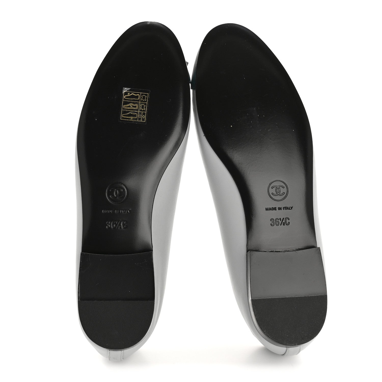 Chanel Lambskin Cap Toe CC Ballerina Flats 36.5 Light Blue Turquoise 6 of 9