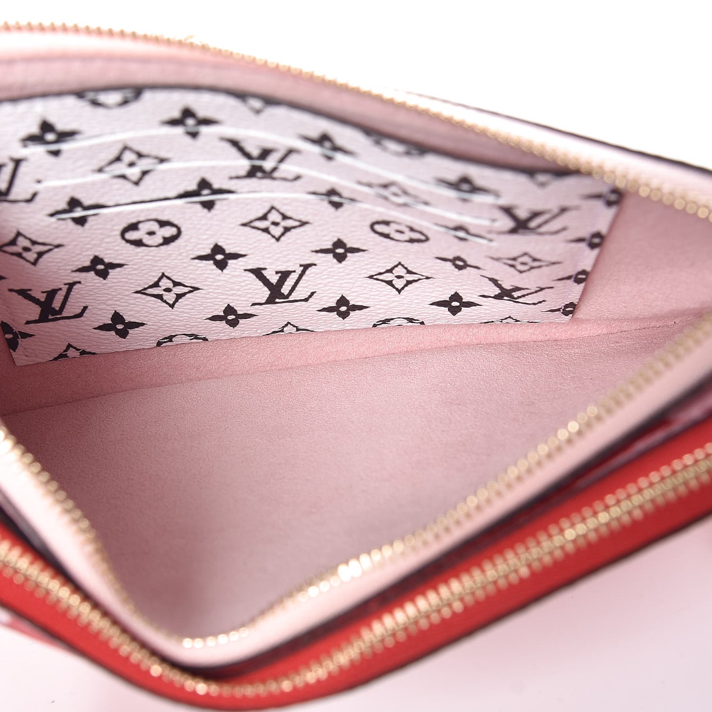 Monogram Giant Double Zip Pochette Rouge