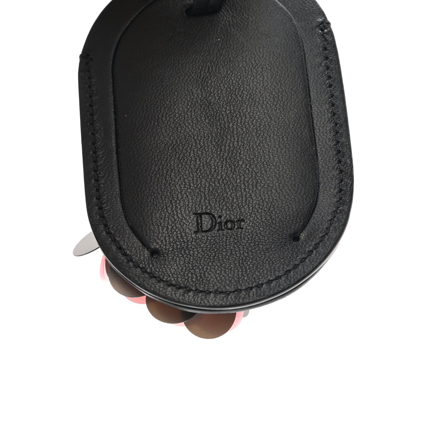 Christian Dior Calfskin Sequin Luggage Tag Black 3 of 4